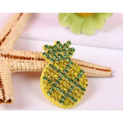Cartoon Fruit Pineapple Cherry Hotfix Rhinestone DIY Sew Non-Woven Patch Kindergarten Decoration Wall Sticker,10Yc18938