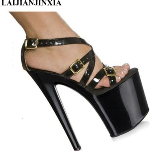 LAIJIANJINXIA pole dancing sexy Julie Shoes Dance high heel shoes 20cm Platform Pointed Stiletto party Dance Shoes