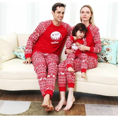 Family Christmas Pajamas Matching 2021 Deer Mommy And Me Pyjamas Clothes Sets Look Sleepwear Mother Daughter Father Son Outfit