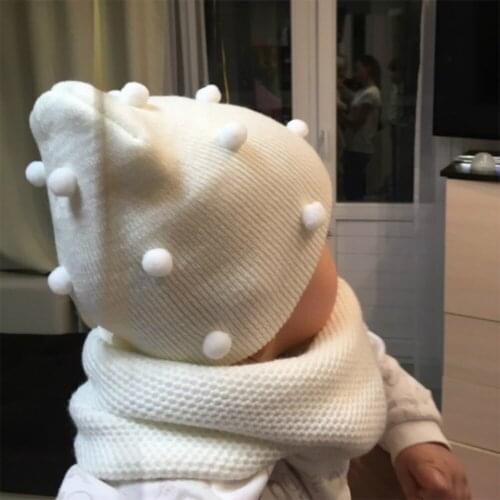 2020 Lovely Baby Girl Boy Winter Autumn Hat Baby Soft Warm Hat Knit Baby Cap Soft Elastic Children Kids Casual Pom Pom Ball Caps