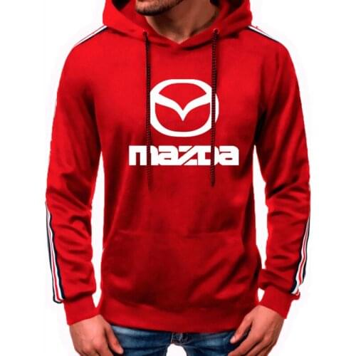 Spring Autumn Fashion Mens hooded sweater Mazda Car Logo Printing Casual Cotton Mens hooded High Quality Mens pullover
