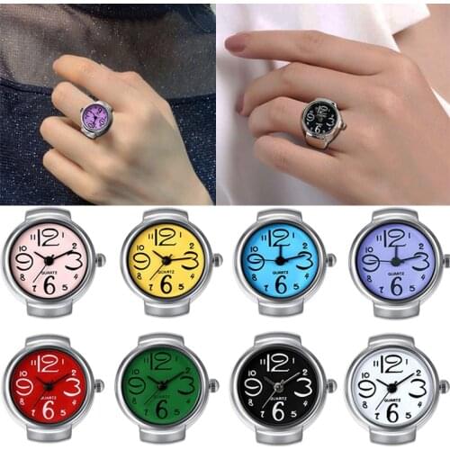 Vintage Punk Elastic Stretchy Quartz Watch Rings for Women Man Hip Hop Cool Finger Watch Rings Couple Fashion Hip Hop Jewelry