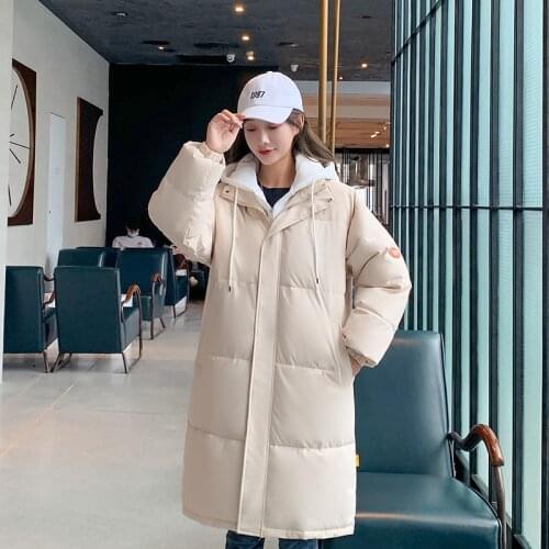 High quality Padded Jacket Womens Winter Padded Jacket Kpop Version Loose Girls Fashion Mid-length Thick Padded Jacket