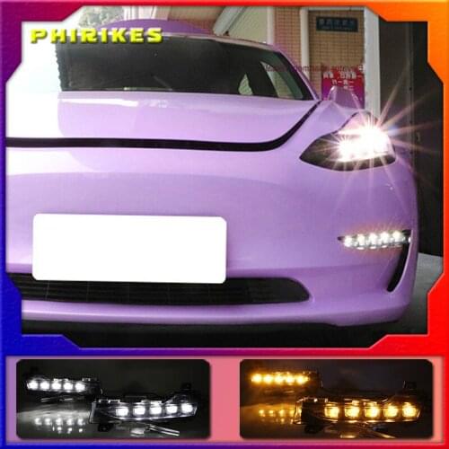 1Set Car LED DRL Daytime Running Light For Tesla Model 3 2017 2018 2019 2020
