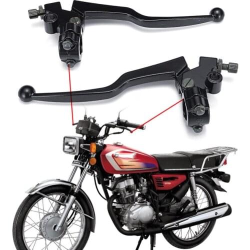 1 Pair Motorcycle Brake Clutch Levers Black for Honda CG 125 Aluminum Alloy Motorbike Brake Clutch Lever Cable Front Brake