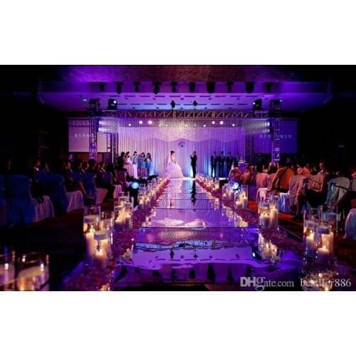 10M per lot 1M/1.2m/1.5 m Wide Fashion Gold Silver Mirror Carpet Aisle Runner For Wedding Party Decorations Supplies
