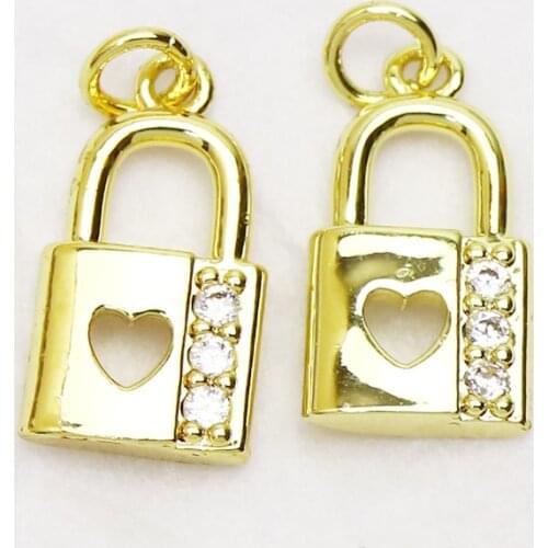 10Pcs Heart shape Lock Pendant Jewelry Pendant Necklace Accessories Jewelry pendant Gift Fashion jewelry Pendant 8358