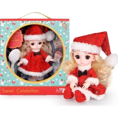 16cm Christmas Dolls with Clothes Accessories 13 Movable Jointed Body BJD Baby Girls Dress Dolls Toy For Girl Gifts with Box