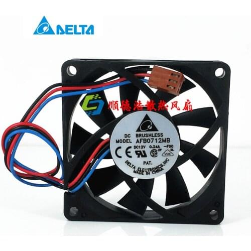 Delta Electronics AFB0712MB F00 DC 12V 0.24A 70x70x15mm 4-Wire Server Cooling Fan