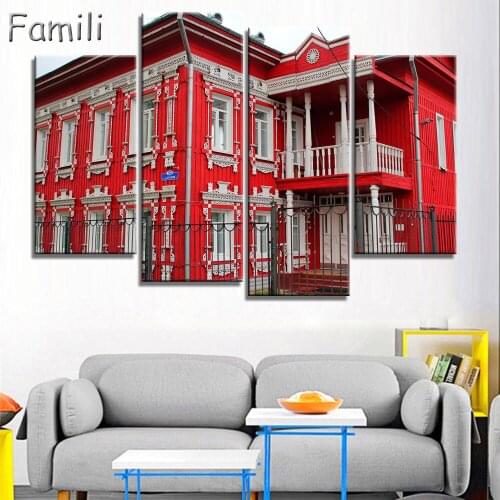 4pcs Modern Painting Home Decorative Art Picture Paint on Canvas Prints The Russian Landscape For living Room Modern Art Picture