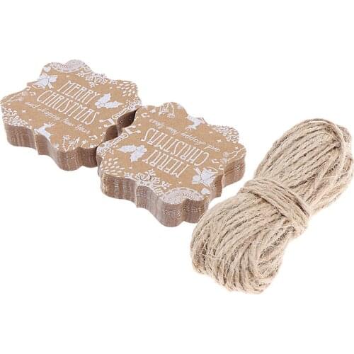 50pcs Christmas Kraft Paper Label Price Tags Gift Card Christmas Favor
