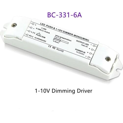 BC-331-6A/10A 6A/10A*1CH LED Dimmer 1-10V to PWM led light dimming controller driver push dimmer controller
