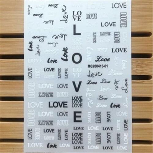 Traceless Nail Stickers English Words Nail Art Beauty Care Paper Sticker Nail Decals