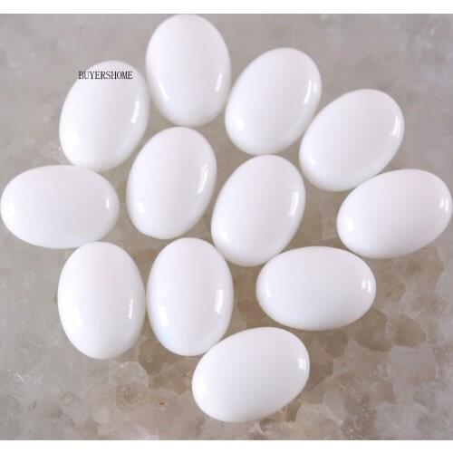 18x13MM&16x12MM CAB Cabochon Oval Natural Bead White Porcelain Stone For Jewelry Making Necklace Pendant Bracelet Earrings 10Pcs