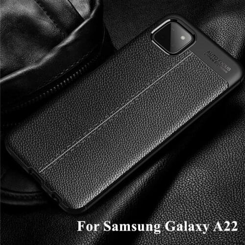 For Samsung Galaxy A22 Case Cover For Samsung Galaxy A22 A12 A52 A72 A42 Coque Shockproof TPU Soft Leather Style Phone Bumper