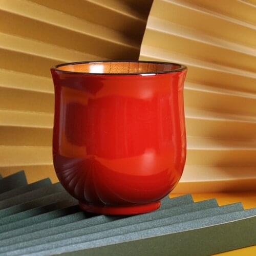 200ml Japanese Style Tea Cup Natural Wood Mug Small Red Wooden Cup Breakfast Milk Coffee Mug Chinese Teacup Drinkware