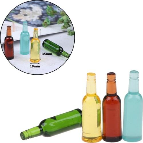 Six Beer Wine Bottles Model Toys Doll House Miniatures 1/12 Scale Kids Simulation Furniture Toys
