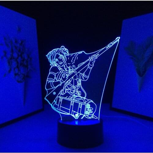 Attack on Titan 4 Annie Leonhart Figure for Bedroom Decor Night Light Kids Birthday Gift Lamp Anime 3D LED Light