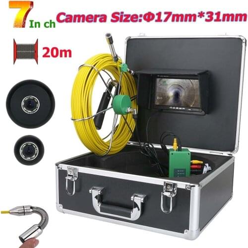 7inch 17mm Industrial Pipe Sewer Inspection Video Camera IP68 Waterproof Drain Pipe Sewer Inspection Camera System 1000 TVL cam