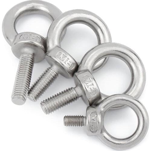 Lifting Eye Screw Ring Eyebolt Ring Hooking Nut Screws M3 M4 M5 M6 M8 M10 M12 304 Stainless Steel Thread Nut Sock Slides