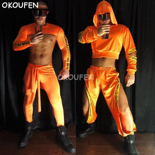 2019 new costumes nightclub men and women gogo sexy costumes bar dancer night scene ds fluorescent overalls