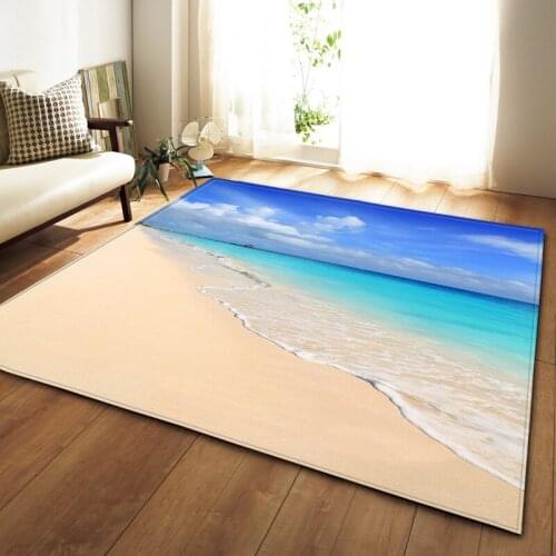 Beautiful Beach Scenery Leisure Time Personal Art Carpet Floor Mat Door Mat Anti-slip Mat Living Room Home Decoration