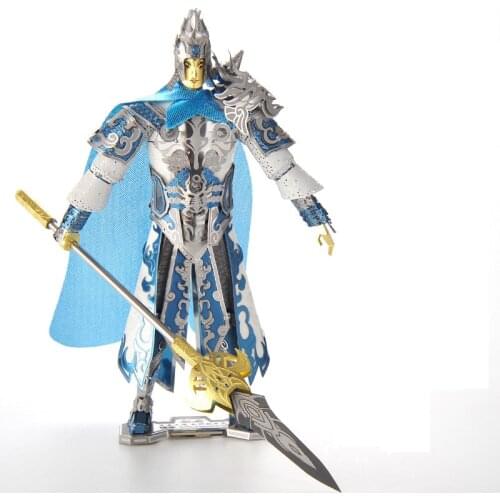 Microworld 3D metal puzzle Zhao Yun Knight Model DIY Laser Cut Jigsaw Model gifts For Adult Educational Toys Desktop decoration
