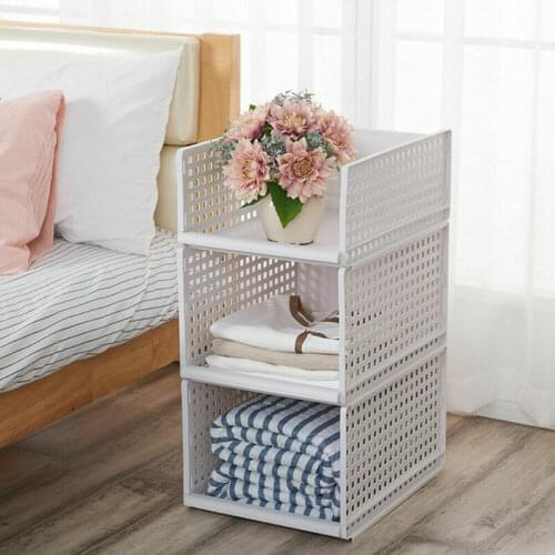 Layered Wardrobe Storage Basket Large Capacity Detachable Superimposable Household Bedroom Cabinet Plastic Drawer Storage Rack