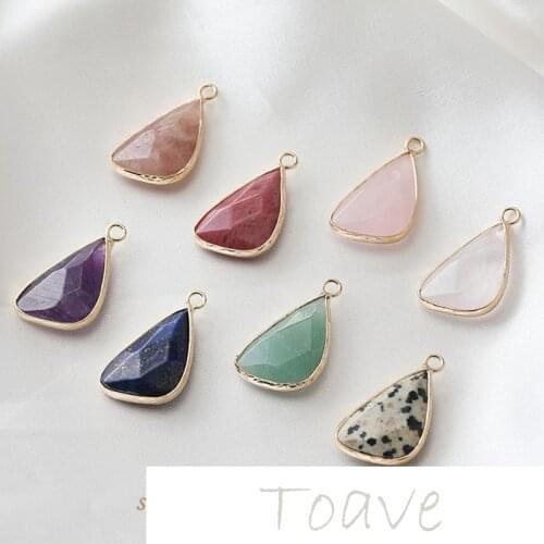 Natural material stone water drop cut surface diy earrings hand-made material accessories