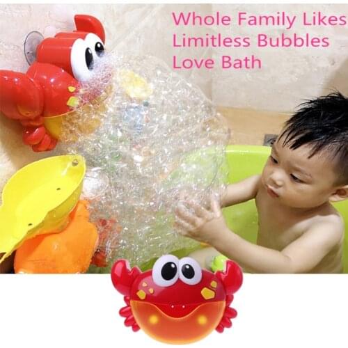 New Crab Bathroom Bubble Maker Bath Toy Kid Baby Toy Bubble Machine Gift