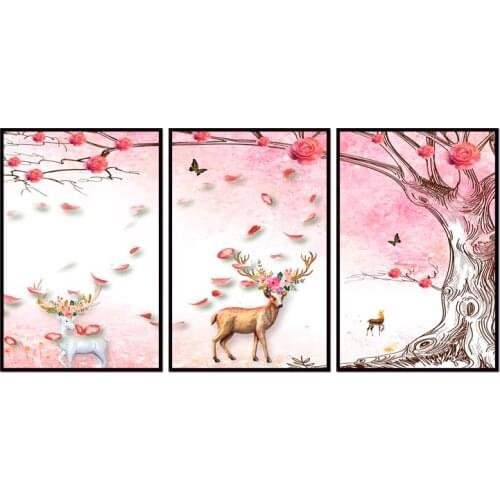 Wholesale Elk Landscape Series Paintings Wall Art Home Decoration framed Canvas Painting For Living Room 12YM-A-752