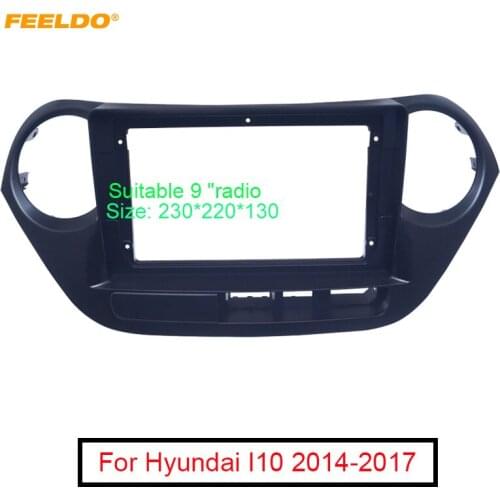 FEELDO Car 2Din Audio Fascia Frame Adapter For Hyundai I10 9" Big Screen Dash Fitting Panel Frame Installtion Kit