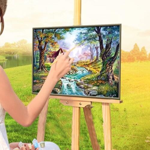 Landscape Tree Coloring By Numbers Painting Set Oil Paints 40*50 Picture By Numbers Photo Decoration For Children Art