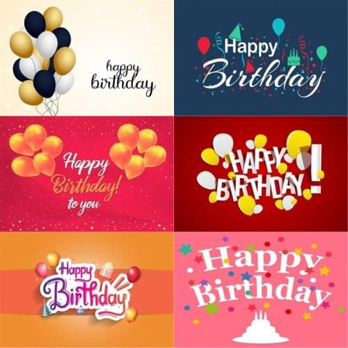 Photo Studio Props Vinyl Photography Backdrop Ribbon Holiday Banner With Colorful Balloons Happy Birthday Party Decoration