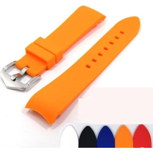 Rubber waterproof watchband 20mm 22mm 24mm black grey Orange rubber strap for SEIKO OMEGA Rolex watch accessories wrist bands