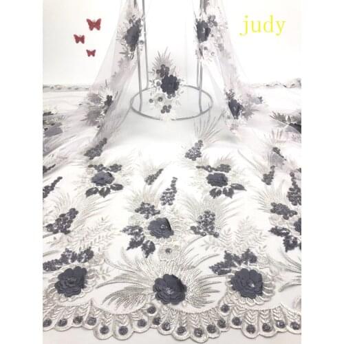 RF07# 6 colors of embroidered sequins, 3D three-dimensional flowers and fashionable French cloth are used for wedding dresses