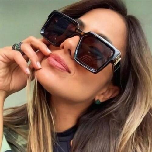New Fashion Oversized Sunglasses Women Men One Piece Square Sun Glasses Vintage Shield Steampunk Glasses Shades for Female UV400
