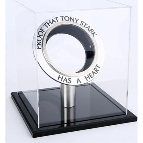 [VIP] Glass Display box Iron hero Arc Reactor A generation of glowing Superhero heart model LED Light Action Figure Show Case