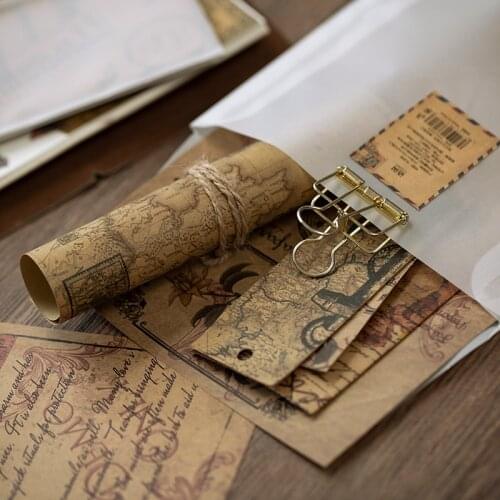 Retro Expeditions Map Memo Pad N Times Sticky Notes Memo Notepad Vintage Planner Stickers Kraft Paper JunkJournal Stationery