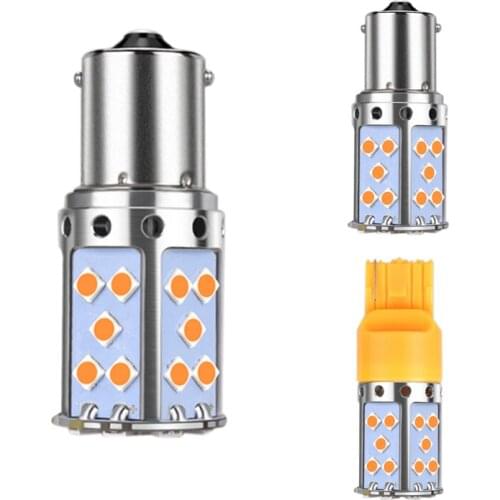 LED Bulb 3030 35SMD Canbus LED Lamp For Car Turn Signal Lights Amber Lighting 12V 24V