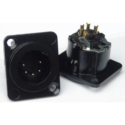 High quailty 2pcs / lot NC5MD-LX-B 5-Pin Male Chassis Panel Socket Connector