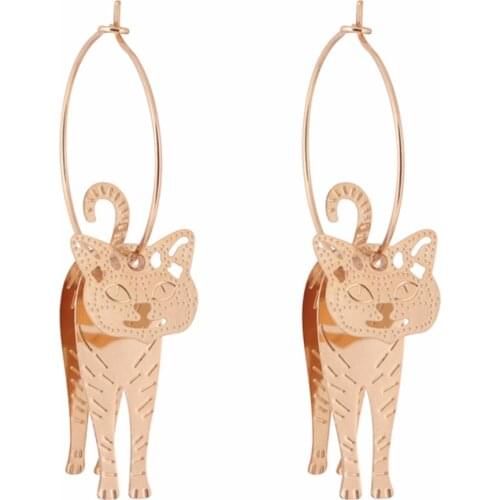 Simulation Pearl Cat Dangle Earrings Fashion Creative Lovely Cat Drop Earring Charming Gold Color Jewelry For Women Gift