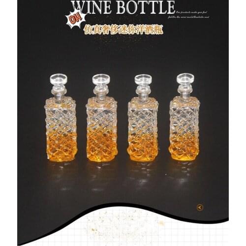 1:12Mini Dollhouse Kitchen Accessories 1 Bottle Of Whisky +2 Glass Model Toys