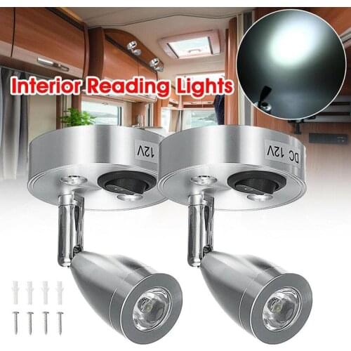 1pcs Dc12v 3w Aluminum White Led Spot Reading Light Caravan Camp Boat Wall Bedside Lamp Boat Home Trailer Interior Lighting