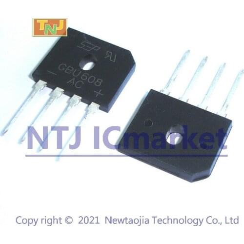 20 PCS GBU608 SIP-4 GBU 608 6.0A GLASS PASSIVATED BRIDGE RECTIFIER