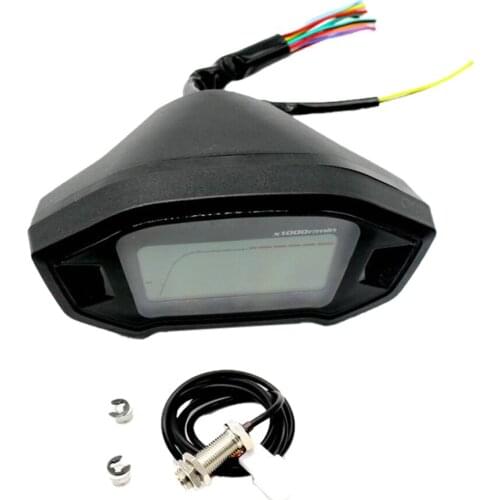 7 Colors 12V Motorcycle LCD Digital Speedometer Odometer Tachometer