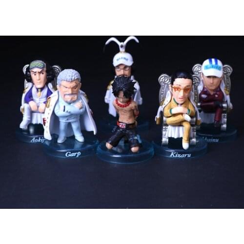 Anime One Piece Portgas D Ace Sengoku Garp Sakazuki Borsalino Kuzan PVC Action Figure Collectible Model Kids Toys Doll 6pcs/set