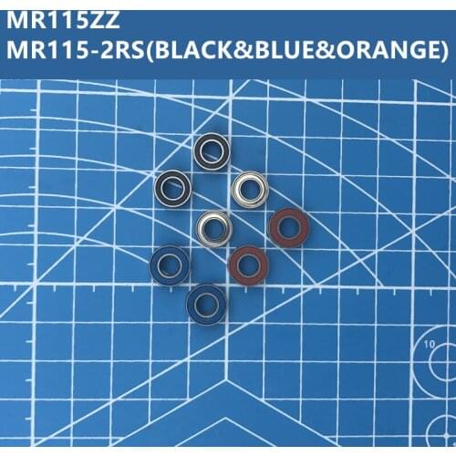 Free Shipping high quality MR115ZZ MR115-2RS (BLACK&BLUE&ORANGE Sealed) Bearing (10PCS) 5*11*4 mm Miniature Ball Bearings MR115