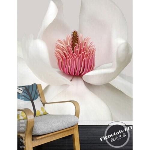 Custom 3D large mural,beautiful and fresh white flowers blooming flowers ,living room TV wall bedroom wallpaper