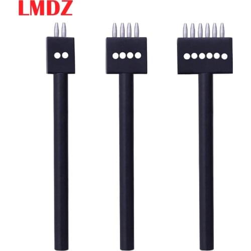 LMDZ DIY leather craft stitch Die 4mm stitch hole punch tool prong 2/4/6 4 Prong Hole Diameter Punch Tools Round Row Punch Drill